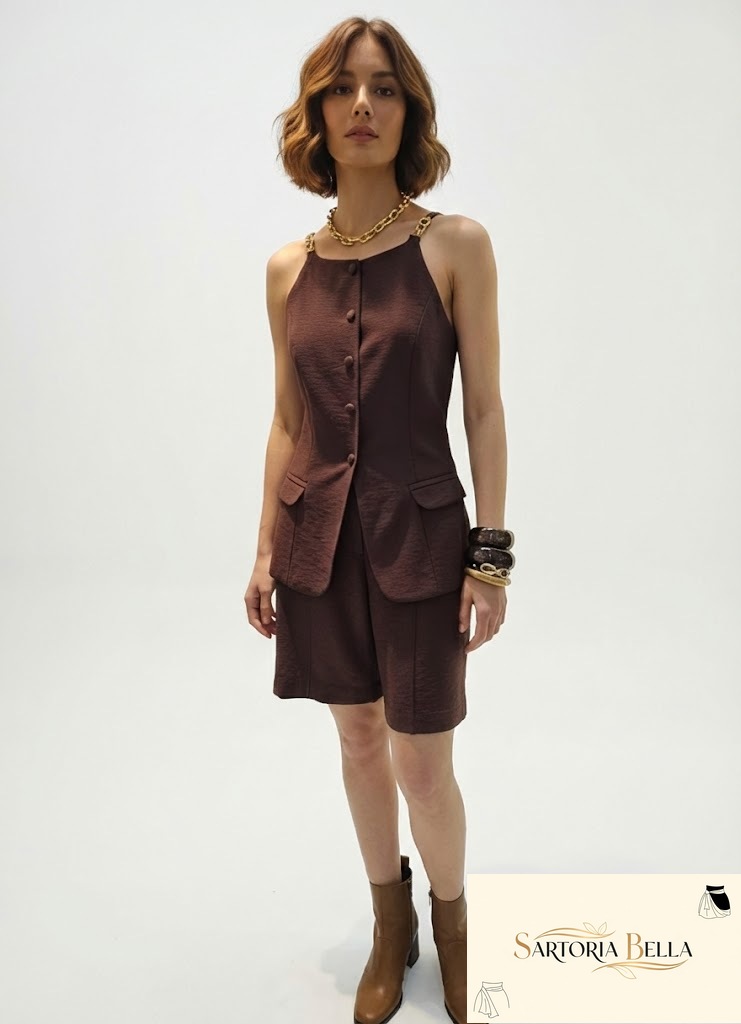 Conjunto Alfaiataria Marrom – Sofisticação Contemporânea